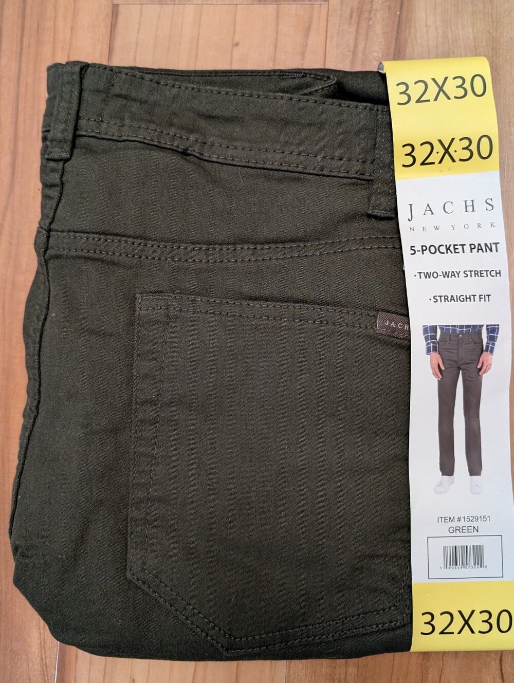 Jachs Men’s Straight Fit 5-Pocket Jeans - Green